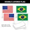 G128 Combo Pack: American USA Car Flag & Brazil Brazilian Car Flag 11x17 In | Both Double Sided Printed 150D Polyester | Flagpole Included | Perfect for Festival Celebrations, Parades